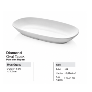 KÜLSAN DİAMOND OVAL KAYIK TABAK 25*14 CM :64