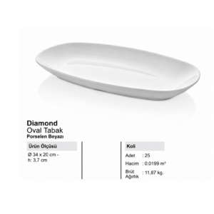 KÜLSAN DİAMOND OVAL KAYIK TABAK 34*20 CM :25